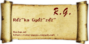 Róka Győző névjegykártya